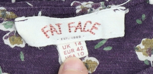 Fat Face Women's Purple Floral Shift Dress Size 14