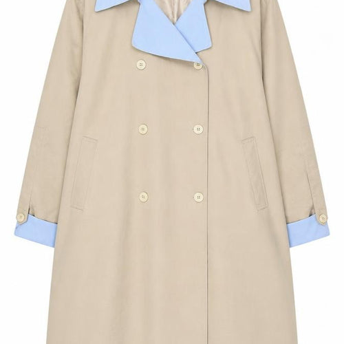 XIJIANGONI Women's Beige Trench Coat 5XL Relaxed Fit
