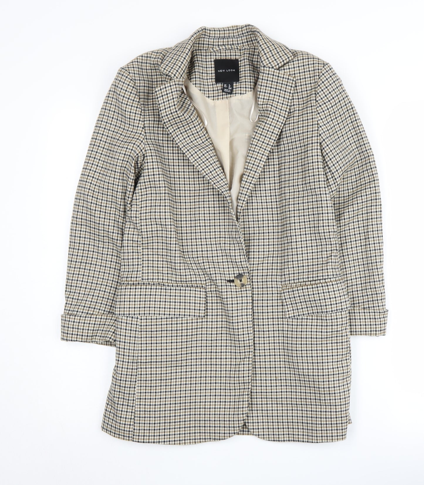 New Look Women's Multicoloured Check Blazer, Size 4