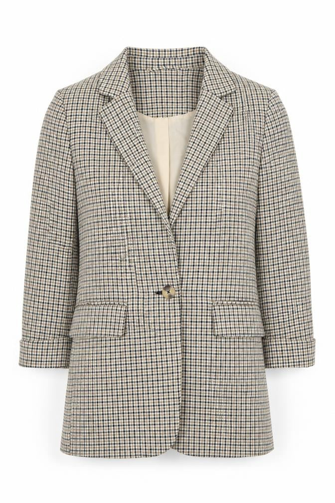 Front view of New Look Women's Multicoloured Check Blazer, size 4