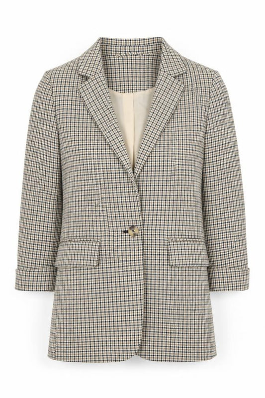 Front view of New Look Women's Multicoloured Check Blazer, size 4