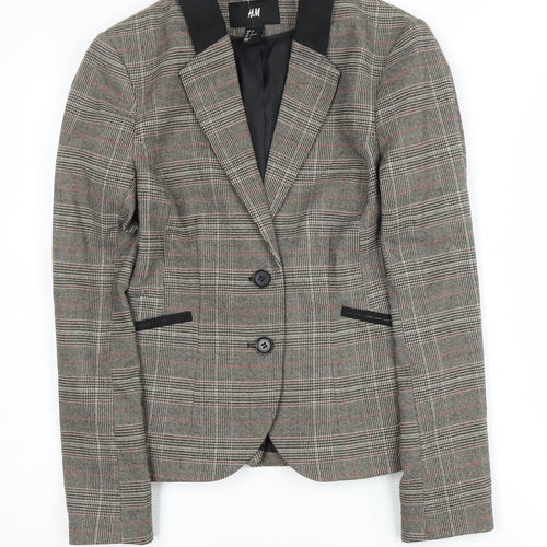 H&M Women's Check Blazer Multicoloured Size 6