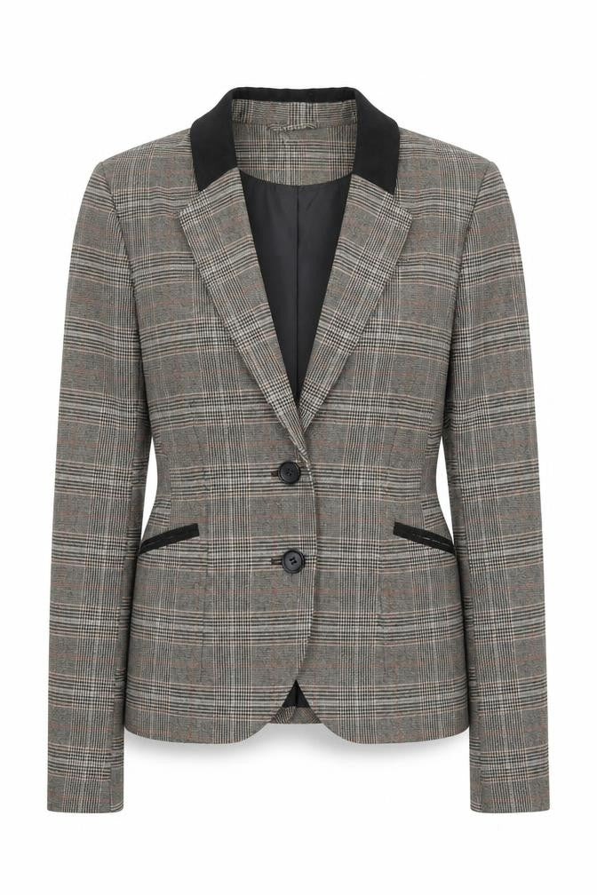 Front view of H&M Women's Check Blazer Multicoloured, size 6