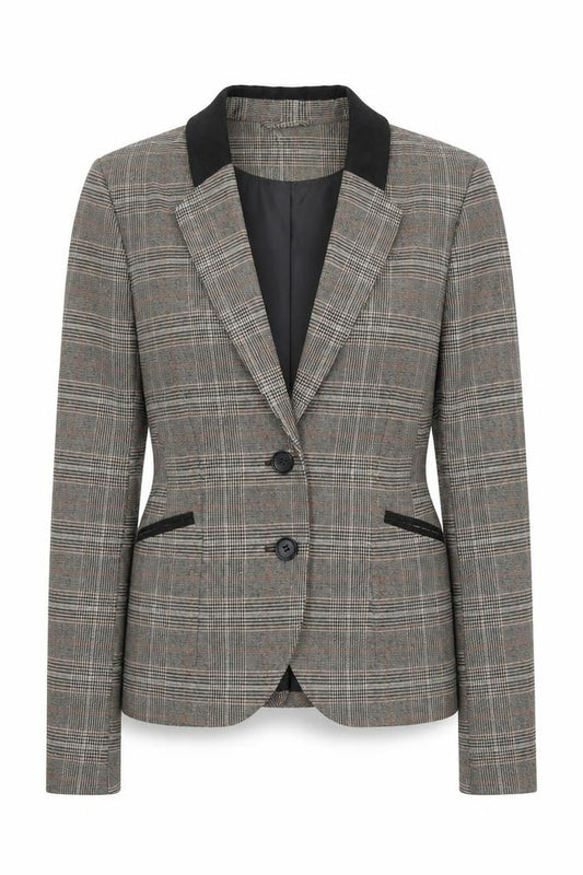 Front view of H&M Women's Check Blazer Multicoloured, size 6