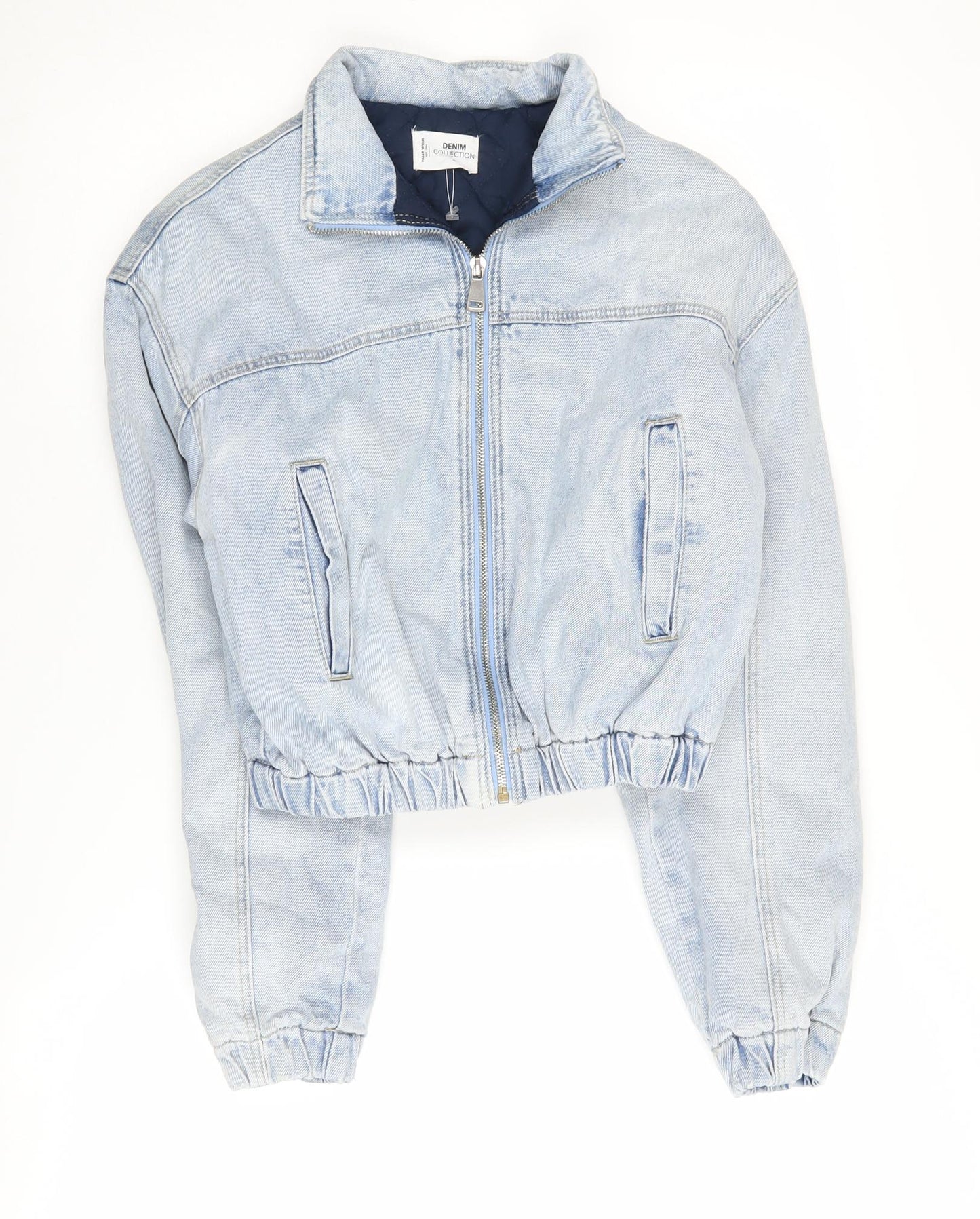 Tally Weijl Women's Blue Bomber Jacket S Cropped
