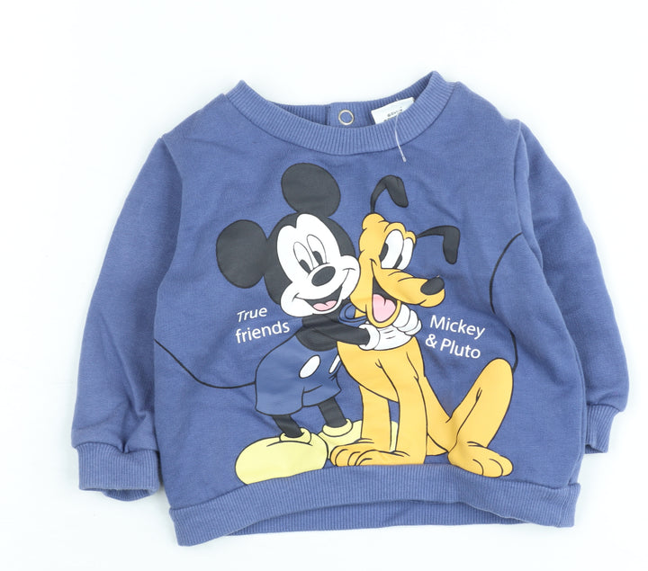 Disney Baby Blue Mickey & Pluto Jumper, 0-3 Months, Unisex
