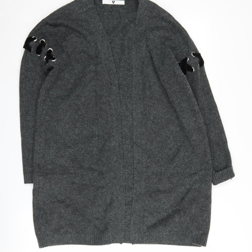 V by Very Women's Grey Cardigan Size 8 Long Sleeve