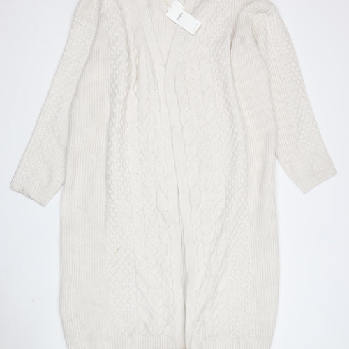 Marks and Spencer Women's White Cardigan, L, V-Neck