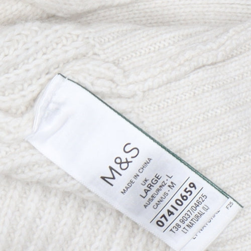 Marks and Spencer Women's White Cardigan, L, V-Neck