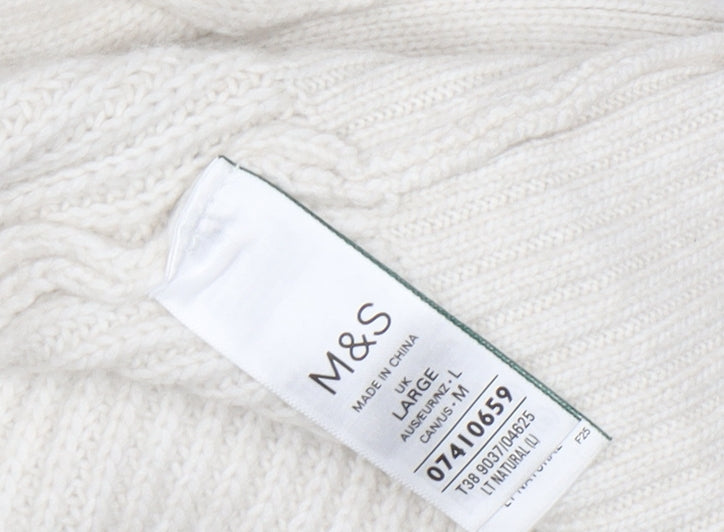 Marks and Spencer Women's White Cardigan, L, V-Neck