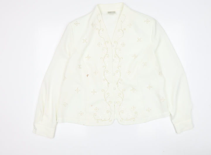 Eastex Women's Embroidered Ivory Blouse, Size 16