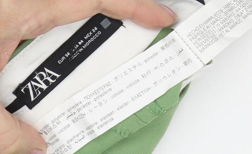 Zara Women's Green Trousers Size 8 Straight Leg