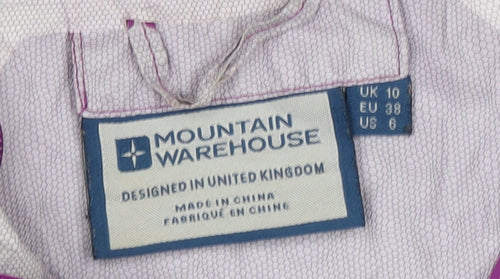 Mountain Warehouse Women's Purple Waterproof Rain Jacket Size 10