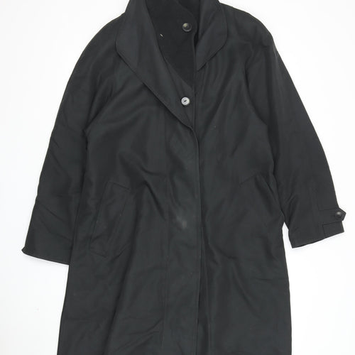 Dannimac Women's Black Long Overcoat, Size S