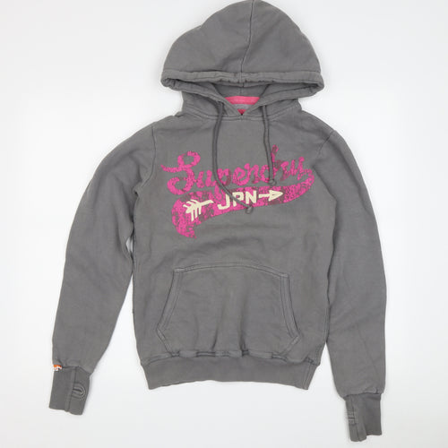 Superdry Women's Grey Pullover Hoodie, Size S, Casual