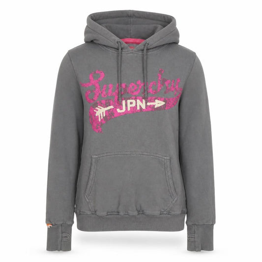 Superdry Women's Grey Pullover Hoodie, Size S, Casual