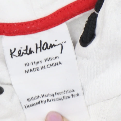Keith Haring Unisex Kids' White Hoodie 10-11Y Pullover Style