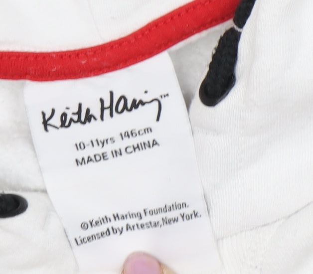 Keith Haring Unisex Kids' White Hoodie 10-11Y Pullover Style