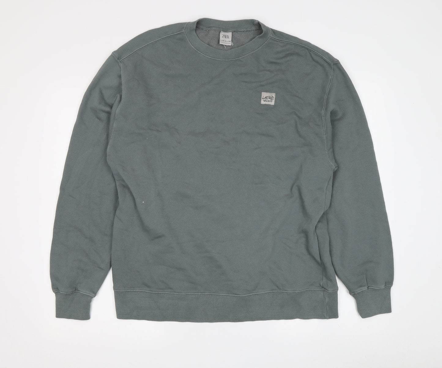 Zara Boys Green Crew Neck Pullover Sweatshirt 13-14 Years
