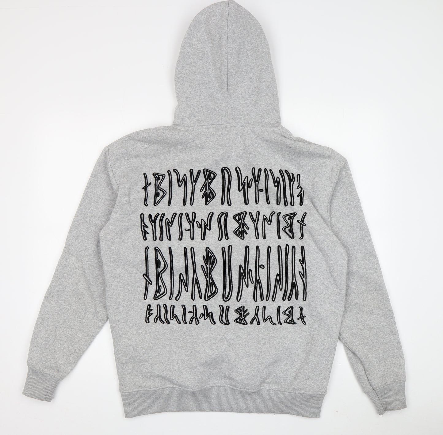 Pull&Bear Men's Grey Hoodie XS - Graphic Print Pullover