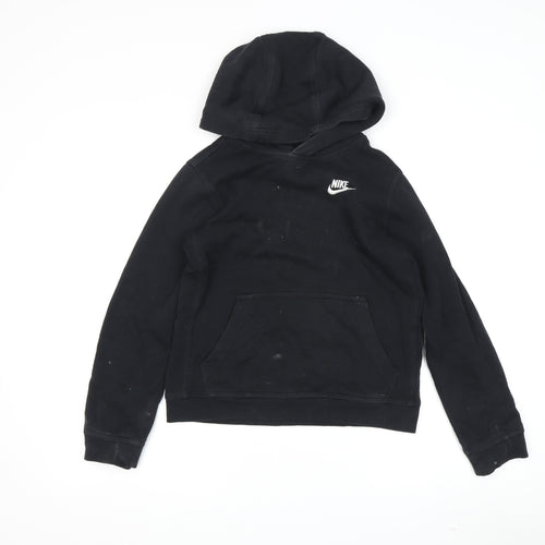Nike Boys Black Pullover Hoodie, L, Fleece, Hooded