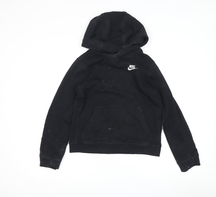 Nike Boys Black Pullover Hoodie, L, Fleece, Hooded
