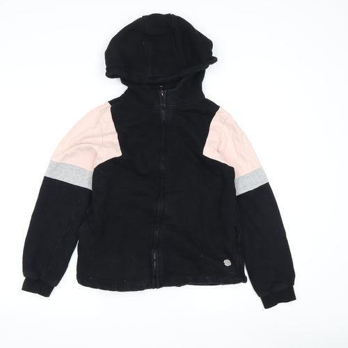 Firetrap Girls Black Full Zip Hoodie, 11-12 Years, Casual Style