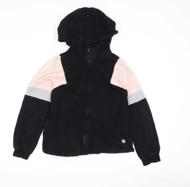 Firetrap Girls Black Full Zip Hoodie, 11-12 Years, Casual Style