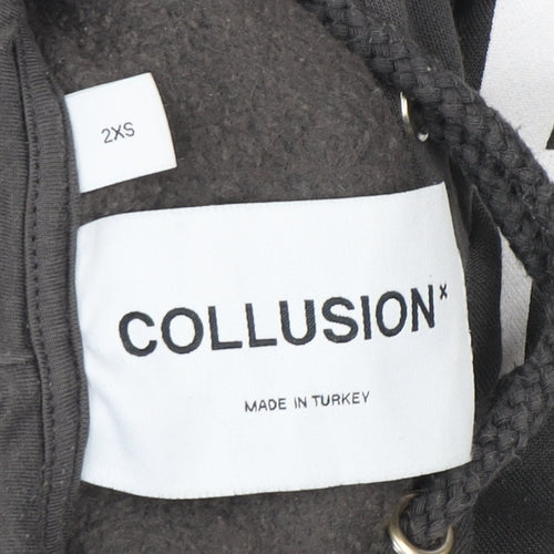 Collusion Unisex Black XXS Pullover Hoodie
