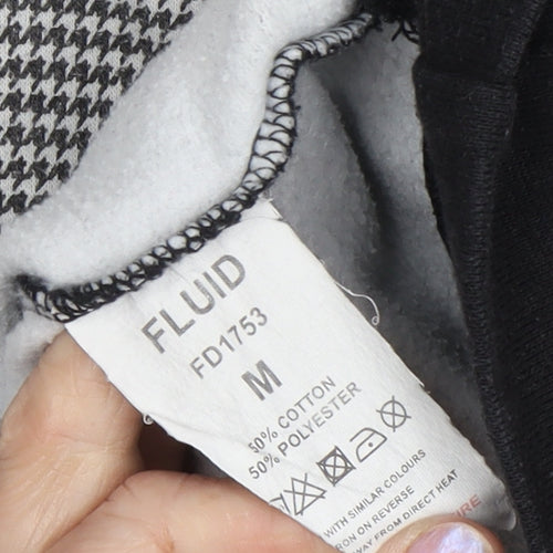 Fluid Men's Black M Pullover Hoodie