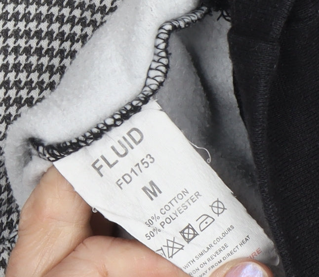 Fluid Men's Black M Pullover Hoodie