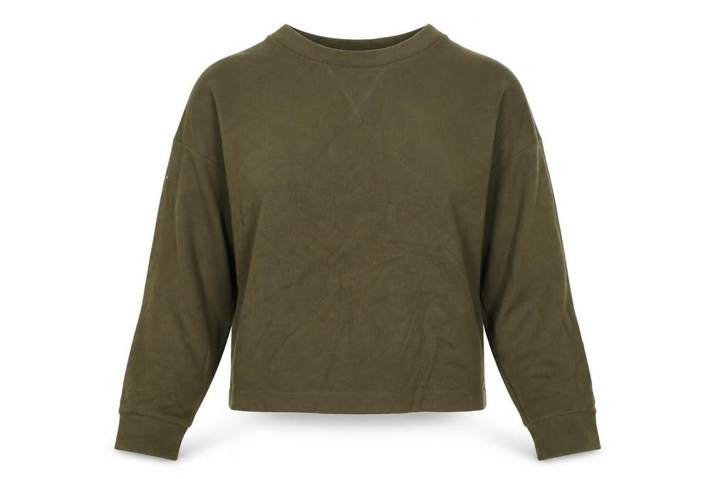 Front view of River Island Women's Green Pullover Sweatshirt M