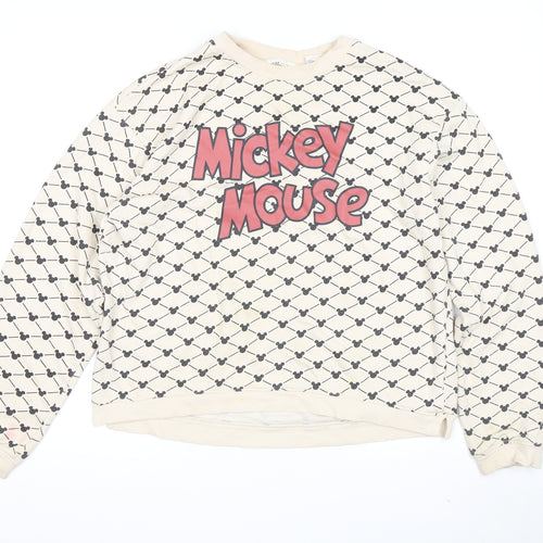 H&M Women's Beige Mickey Mouse Sweatshirt Size 14 Plus