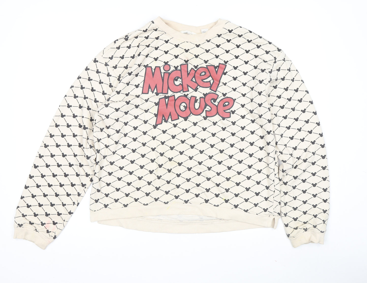 H&M Women's Beige Mickey Mouse Sweatshirt Size 14 Plus