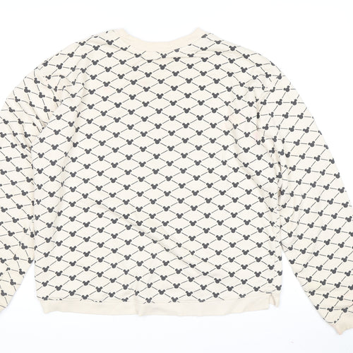 H&M Women's Beige Mickey Mouse Sweatshirt Size 14 Plus