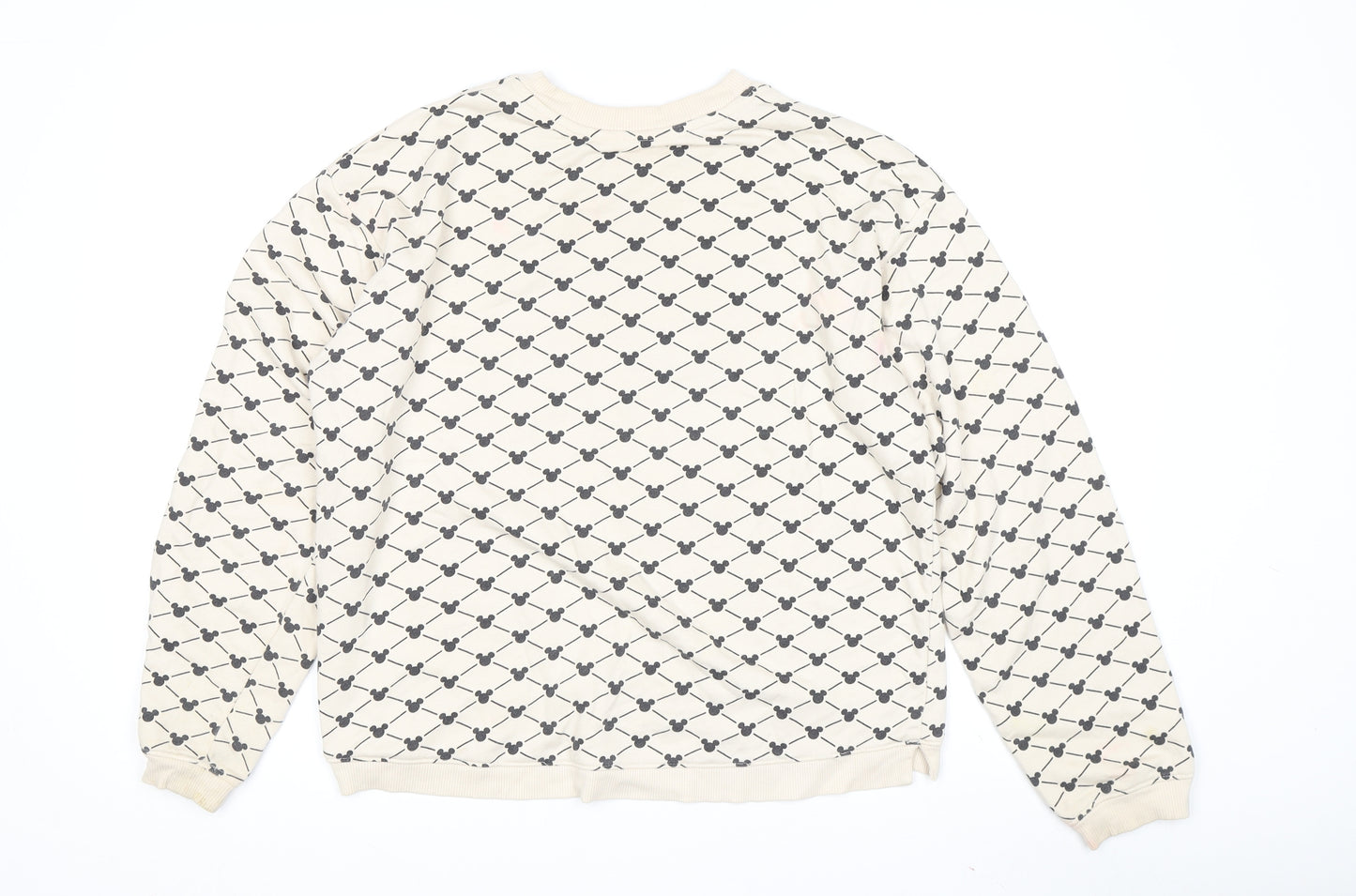 H&M Women's Beige Mickey Mouse Sweatshirt Size 14 Plus