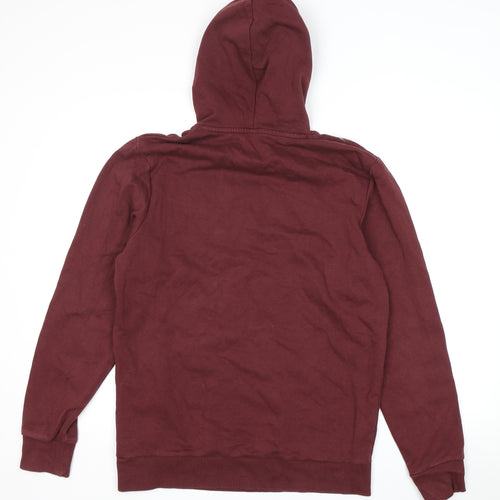 Jack & Jones Men's Red Pullover Hoodie - Graphic Print, Size Regular