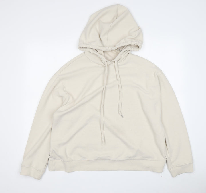 Zara Women's Beige Pullover Hoodie M - Stylish Knitwear