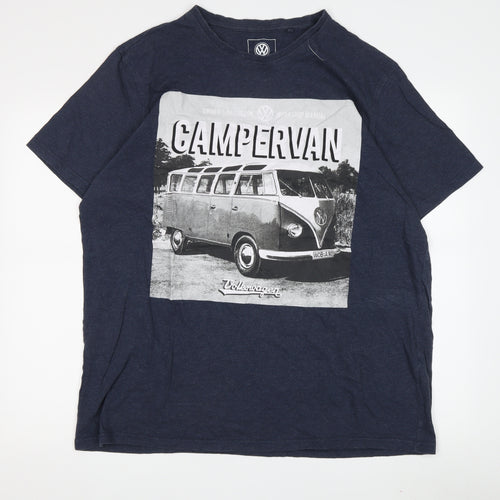 Volkswagen Men's XL Blue Campervan Graphic T-Shirt