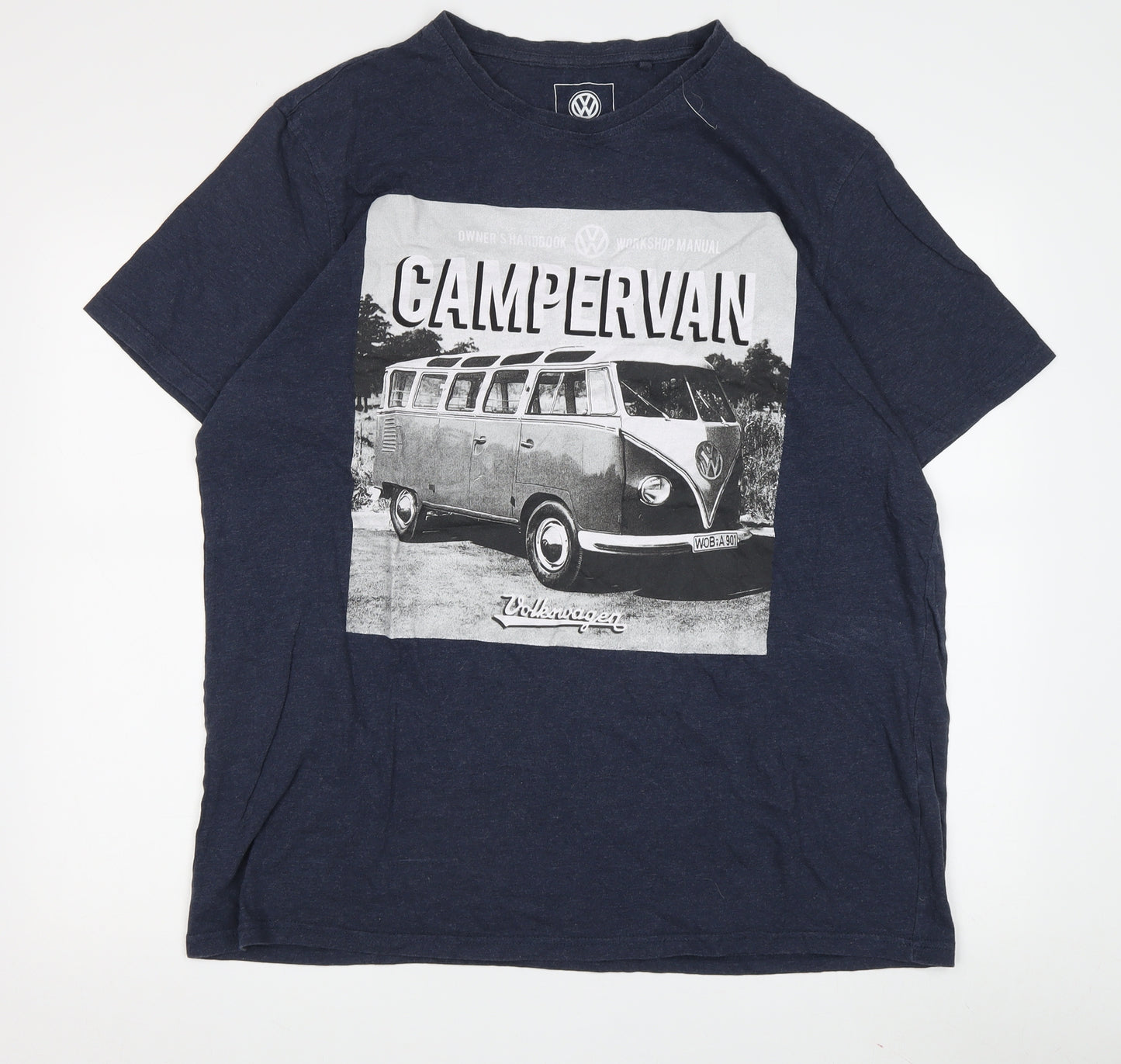 Volkswagen Men's XL Blue Campervan Graphic T-Shirt