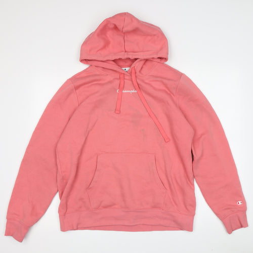 Champion Unisex Pink Pullover Hoodie Size L