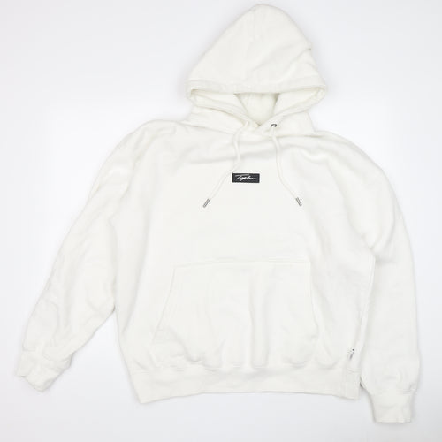 Topman Men's White Pullover Hoodie L