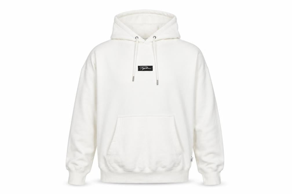 Front view of Topman Men's White Pullover Hoodie L