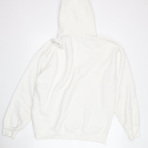 Topman Men's White Pullover Hoodie L