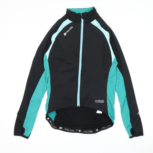 Polaris Women's Black Blue Cycling Windbreaker Jacket Size 8