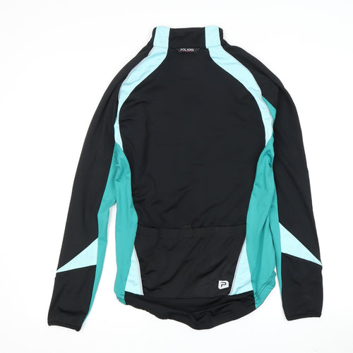 Polaris Women's Black Blue Cycling Windbreaker Jacket Size 8