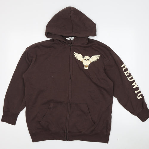 H&M Teens Brown Owl Hoodie Size 146, Full Zip