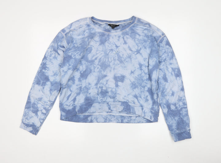 New Look Teens Blue Tie-Dye Pullover Sweatshirt