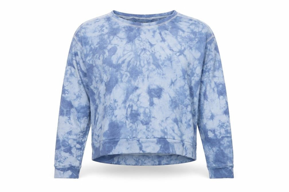 Front view of New Look Teens Blue Tie-Dye Pullover Sweatshirt