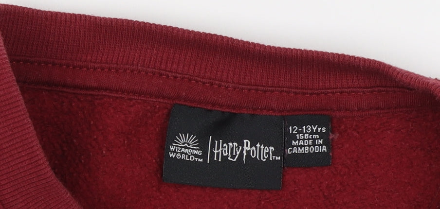 Harry Potter Kids Red Fleece Sweatshirt 12-13 Years Pullover